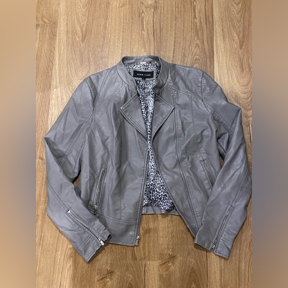 Black Rivet leather jacket Silver Hardware
